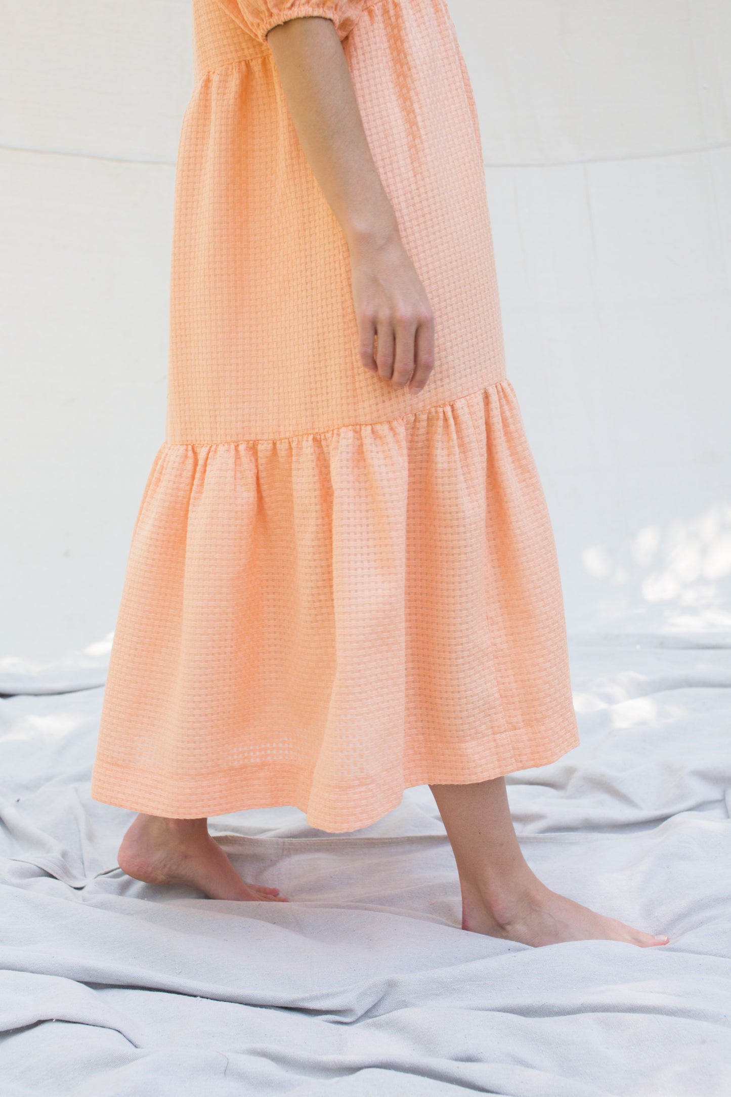 Peach Basket Weave Dress