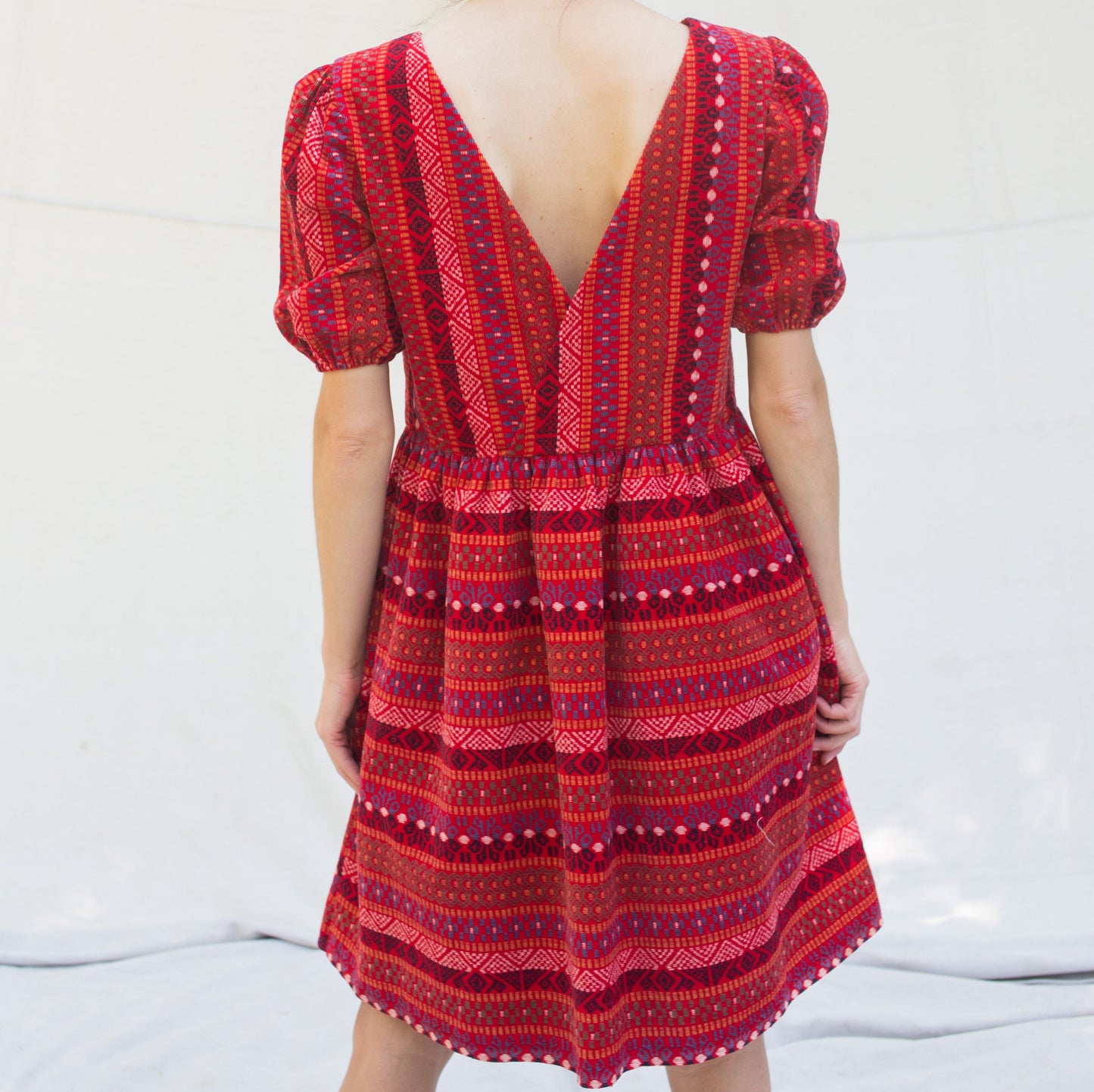 Red Pinwale Corduroy Dress