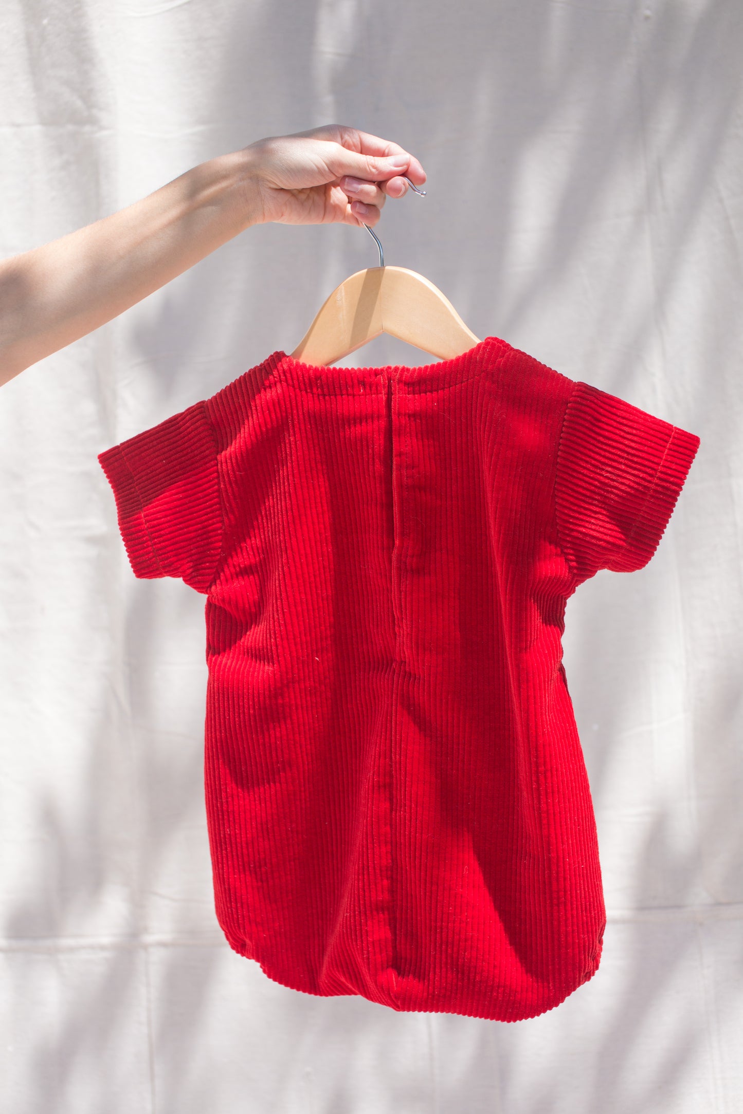 Red Pinwale Corduroy Romper