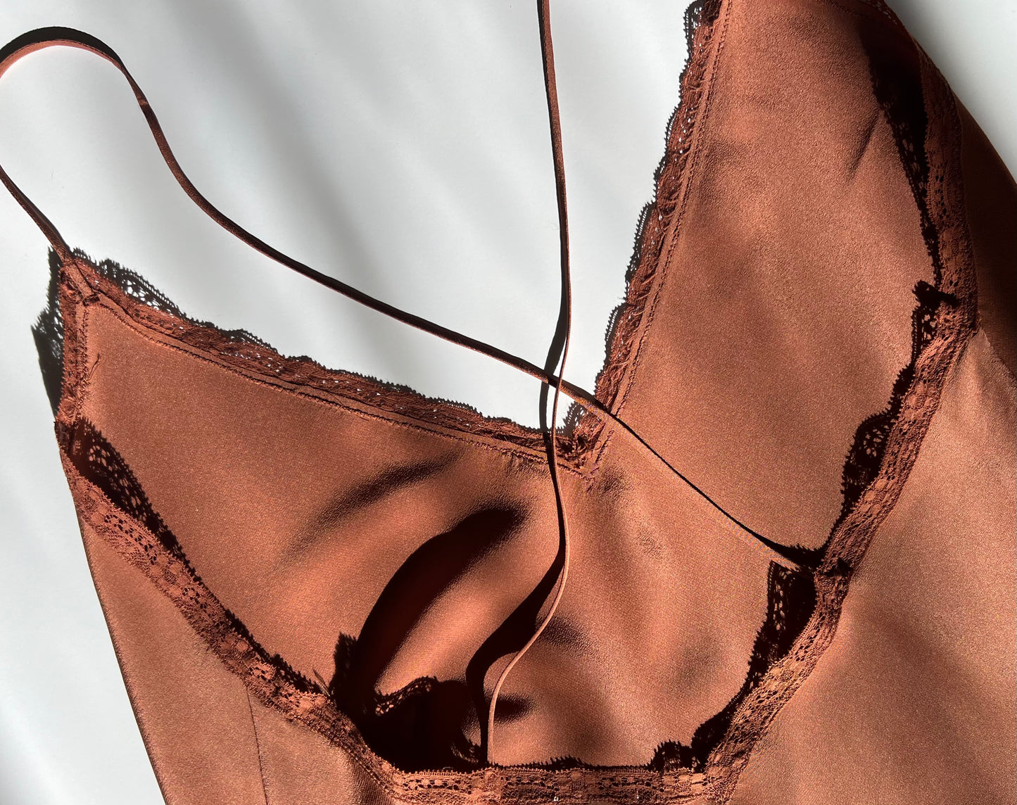 Chestnut Silk Slip Dress