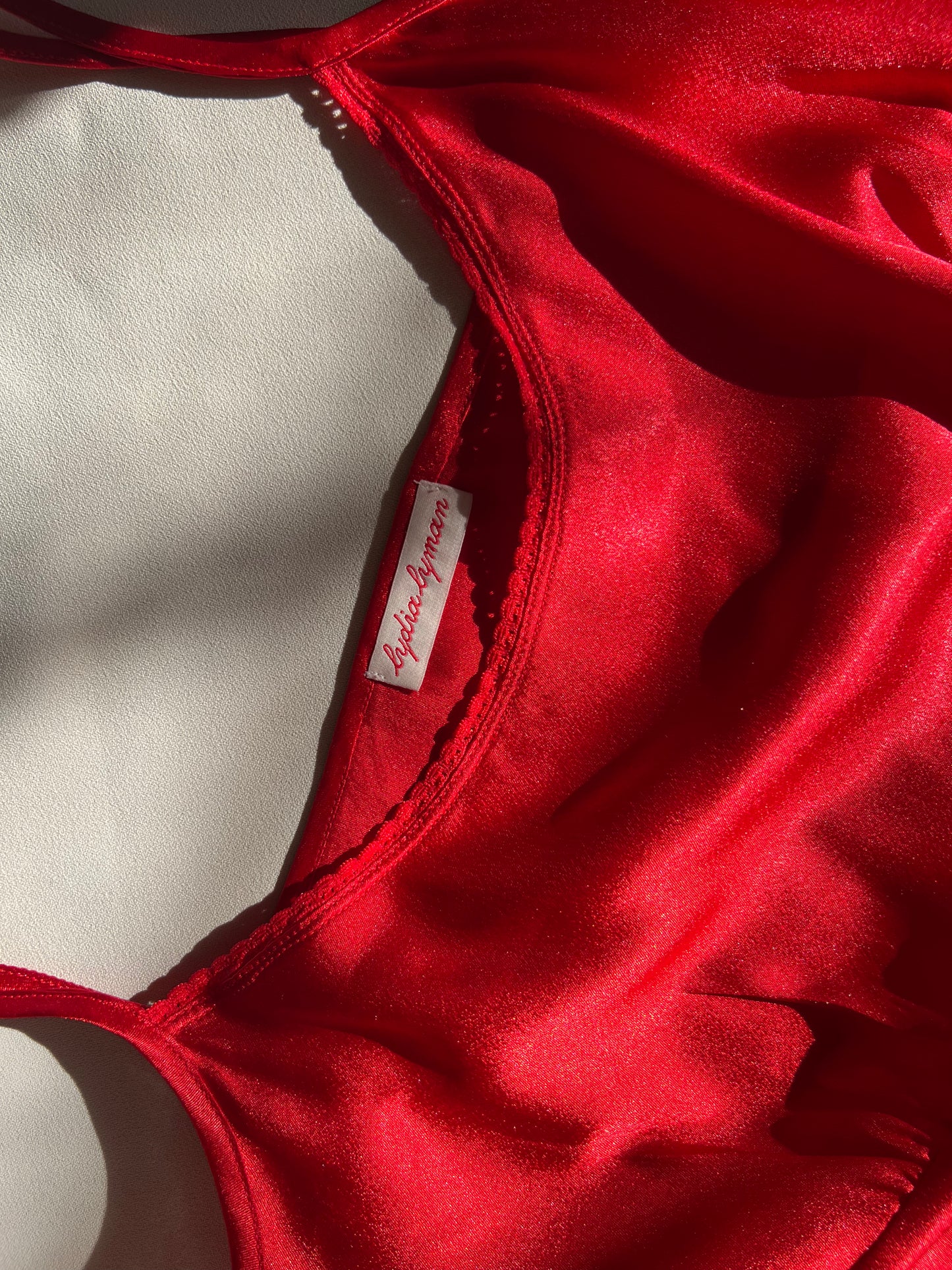 Romantic Red Silk Slip Dress