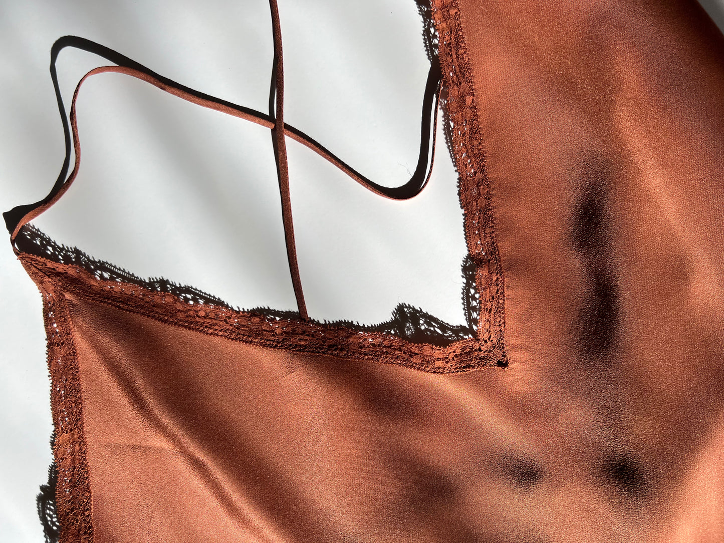 Chestnut Silk Slip Dress